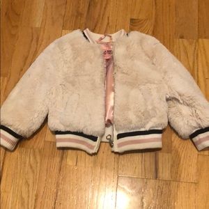 Toddler girls fur bomber jacket